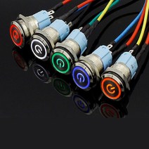 전원버튼 3V LED 푸시 버튼 스위치 버튼소켓 차량, 전원버튼24V오렌지BL05755