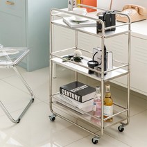 철제 실버 프레임 바퀴 달린 이동식 틈새 선반 이동식카트 주방용카트 이동형선반 틈새수납선반 수납카트, 슬림