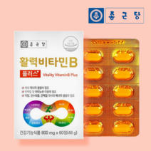 종근당 비타민B 컴플렉스 고함량 고농축 수용성 비타민비 콤플렉스 B1 B2 B6 B12 온가족 패밀리 활력 영양제 알약케이스 포함, 60정 x 1 (2개월)
