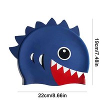 스쿠버다이빙후드 캐릭터 다이빙모자 어린이용 귀여운 물고기 모양 수영 모자 탄성 실리콘 풀 목욕 다이빙, 03 6 to 14 years