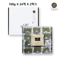 오복떡집 쑥인절미 현미 쑥떡 개별 포장 제주 해풍 쑥 개떡 선물 세트 셋트 답례품 국산 찹쌀 수제 떡 콩고물 인절미 콩가루 아침 식사 대용 간식 한끼 선물용 추천 맛집 주문 낱개, 민쓰네가게 1박스당 24개, 2박스