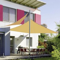 패브릭 햇빛차단막 테라스 정원 전원주택 옥상 루프탑 그늘막 차광막 카페가림막, 패브릭썬쉐이드 삼각3.6M 딥베이지