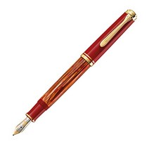 Pelikan 만년필 M 중자 토타스 쉘 레드 수베레인 M600 흡입식 한정 정규 수입품
