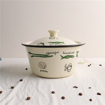 법랑그릇 인상 에나멜 수출 핀란드 두꺼운 야채 시리즈 샐러드 수프 과일 및 분지, 2.225CM 두꺼운 28L 아스파라거스(뚜껑 포함)