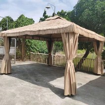 사각 볕짚 원두막 하와이 야자수 야외 카페 인테리어, C_3x3m