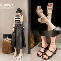 (해외배송) 코코 여성용심플스트랩힐샌들슬리퍼 7cm #03