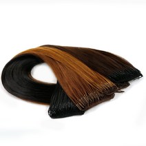 스킬땋기 붙임머리 18인치 200가닥 한팩 / 인모붙임머리 슬림땋기 땋기 머리 미용재료 헤어피스 가발피스 인모피스 전문가용 옴브레 솜브레 발레아쥬 브릿지 붙임머리학원 실습 재료, #1B, 1개