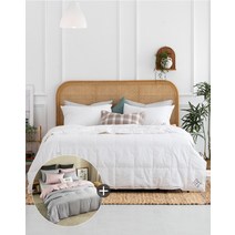 [소프라움] 폴란드80 간절기 구스이불솜+모드니 이불베개커버세트 킹, 핑크