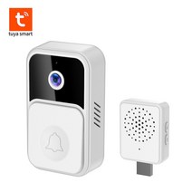 초인종 무선 인터폰 도어벨 현관벨 현관종 무선벨 차임벨 Tuya-스마트 와이파이 무선 초인종 야외 HD 카메, 02 White