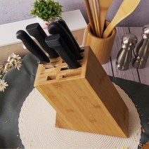 오모시 천연 대나무 주방 칼보관함 칼블럭 나무 칼집 칼꽂이 10구 8구, 8구(소형)