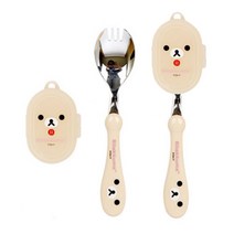 리락쿠마 편한스푼 얼굴 + 멀티케이스, 핑크, 2세트