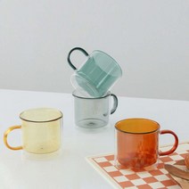 이중 내열유리 머그컵 350ml 1P, 코발트, 1개