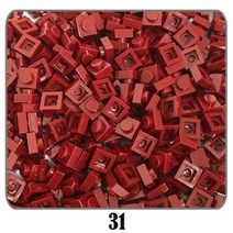 500 개/몫 100G 플레이트 1x1 빌딩 블록 MOC 부품 DIY 픽셀 아트 QR 코드 벽돌 모자이크 키즈 완구 52 색 호환, 31