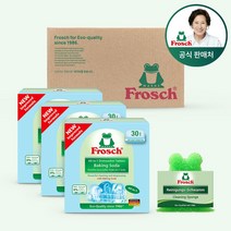 [김혜자 세제] 프로쉬 독일 식세기 세제 30개입 3개 세트 + 개구리수세미, 식기세척기세제 소다3개+개구리수세미