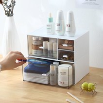 똑소녀 수납정리함 투명 미니서랍 다용도 데스크 무한수납정리함, 03.키높이수납함 핑크, 3칸