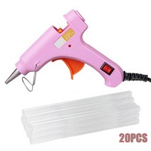 미니글루건 실리콘총 핫멜트 무선글루건 실리콘건 글루건 oimg 7100mm 스틱 20w 열 전기 열 온도 도구 diy 수리 세트, 20pcs 스틱으로, 우리를