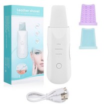 뷰티디바이스초음파 스킨 스크러버 주걱 이온 딥 페이셜 클렌저 클렌징 필링 마사지 머신 미스트 스프레이, 협동사, 유형 1 흰색