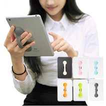 태블릿 PC 패드 대형 스마트스트랩 무공해 실리콘 흡착식 그립 홀더 거치대 다용도 자바라 스마트폰 핸드폰, 1개, 인디고오렌지