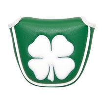 내구성 골프 말렛 퍼터 커버 클럽 헤드 커버 슬리브 플리스 라이닝 케이스, 가죽, 초록