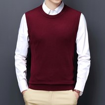 야구선수목걸이 야구목걸이 남성 스웨터 조끼 라운드넥 비즈니스 캐주얼 핏 버전 블랙 라이트 그레이 민, 06 버건디