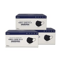 비에이스 일회용 덴탈마스크, 50매, 3개, C1.대형 블랙