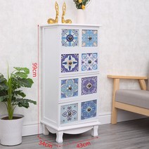 원목고가구 원목 서랍장 거실 수납장 미니 3단 고가구 인테리어 속옷 DIY 정리 공간, 화이트블루 43x34X99CM