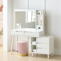 파로마 러블리데이 확장형 LED 화장대 1000 PJ3721, 화이트