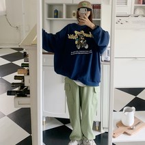 애플망고옷장 겨울 빅사이즈 오버핏 헌트 양기모 빅맨투맨 긴팔 부드러운 남녀공용 롱박스티