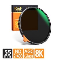 [정품] K&F CONCEPT NANO-X Variable ND2-ND400 가변필터 8K AGC Glass 55mm