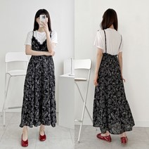 리오트 레이스 끈나시 뷔스티에 맥시 롱 원피스 2color