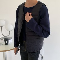 선빈어패럴 남성 V넥 오리털 경량패딩 조끼