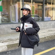 블링앤수 여성스러운 여성 오버핏 하프 패딩 JZZ027