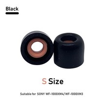 소니 WF-1000XM4 WF-1000XM3 메모리 폼 이어 버드 팁 소음 감소 이어팁 교체 플러그, 3 Pairs, S Black
