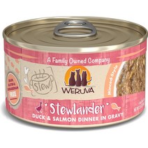 Weruva Classic Cat Stewlander 오리 연어 그레이비 스튜 통조림 고양이 사료, 2.8-oz can case of 12