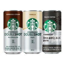 [CORAM] 스타벅스 캔커피 200mL 3종 (더블샷 에스프레소앤크림/바닐라/파이크플레이스로스트블랙) 혼합무배, 27개, 에스프레소앤크림9+바닐라9+파이크블랙9