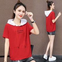 Makone 심플 반팔 후드 티셔츠 슬림핏 데일리 여름