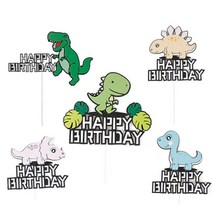 은꽃밴드 공룡케이크픽 공룡케이크토퍼 남아생일파티풍선, (5P세트)공룡케이크토퍼:19번~23번