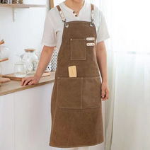앤써핏 데님 공방 카페 바리스타 방수 앞치마, 브라운