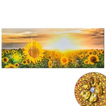 [인메이블] 스와로브스키 와이드 보석 해바라기 풍경화 그림 액자 풍수지리 집들이선물 사무실 개업선물, 01. 보석 풍요의 언덕, 캔버스액자, 대형[160x60cm]