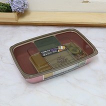 나눔 보관용기 밀폐 식기 반찬 3칸 반찬통 김밥재료, 1개