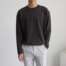 더베이직샵 소프트터치 심플 세미오버 크루넥 티셔츠