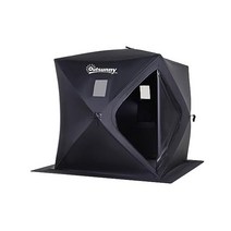 Outsunny 아웃써니 2인용 얼음 낚시 쉼터 방수 옥스포드 원단 휴대용 팝업 아이스 텐트 야외 낚시용 가방 포함 빨간색, Black