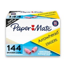 Paper Mate 화살촉 펄 분홍색 지우개 캡 144개 (73015), 기본