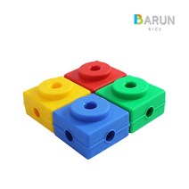 바른키즈 멀티짐 2칸 사각블럭 / 어린이 놀이 체육교구 멀티짐 시스템, 노랑