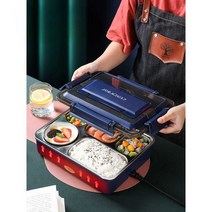 스텐 런치박스 도시락 식판 소풍 밀폐 회사원 배달, 도시락5칸+국그릇+보온가방