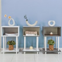 고래가구 샤크블랙 오픈형/서랍형 DIY 협탁 이케아 침실협탁 거실협탁, 오픈형(화이트)