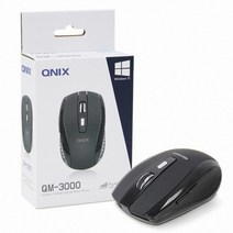 디지클럽 Qnix QM-3000 블랙 무선 마우스, 색상, 별도의_옵션-없음