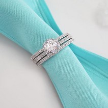 3개1세트 더퍼스트 큐빅 반지 웨딩 큐빅 럭셔리 레이어드반지 주얼리 악세사리 선물 기념일 기념품 10대 20대 30대 봄 여름 가을