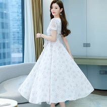 여성 플라워 꽃 원피스 쉬폰원피스 브이넥 허리끈 여자 봄 여름 꽃무늬원피스 수입 캐주얼 반팔 롱원피스 잔꽃원피스 spring summer flower dress JX0375