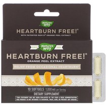 Natures Way 네이쳐스 웨이 오렌지 필 껍질 추출물 HEARTBURN FREE 1000mg 10소프트젤